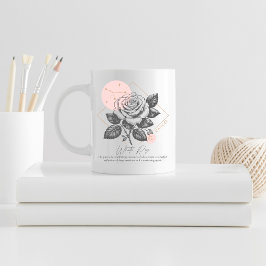 Caneca De Café Câncer Zodíaco Rosa Branca Floral Astrologia Anive