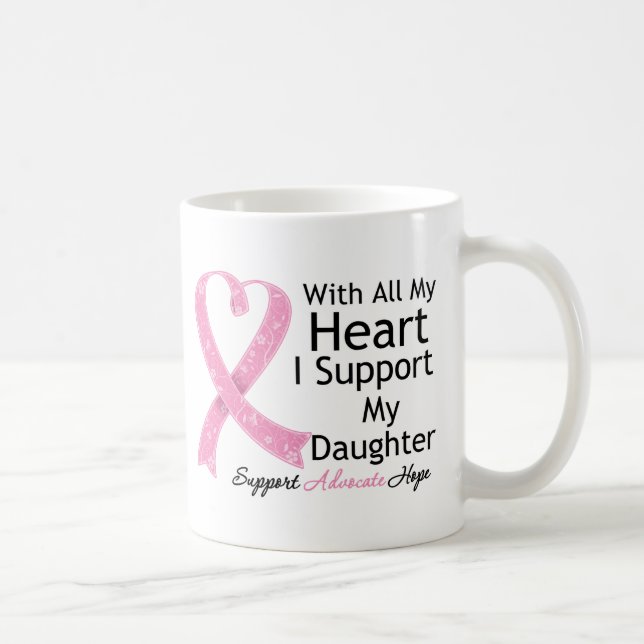 Caneca De Café Cancro da mama eu apoio minha filha (Direita)
