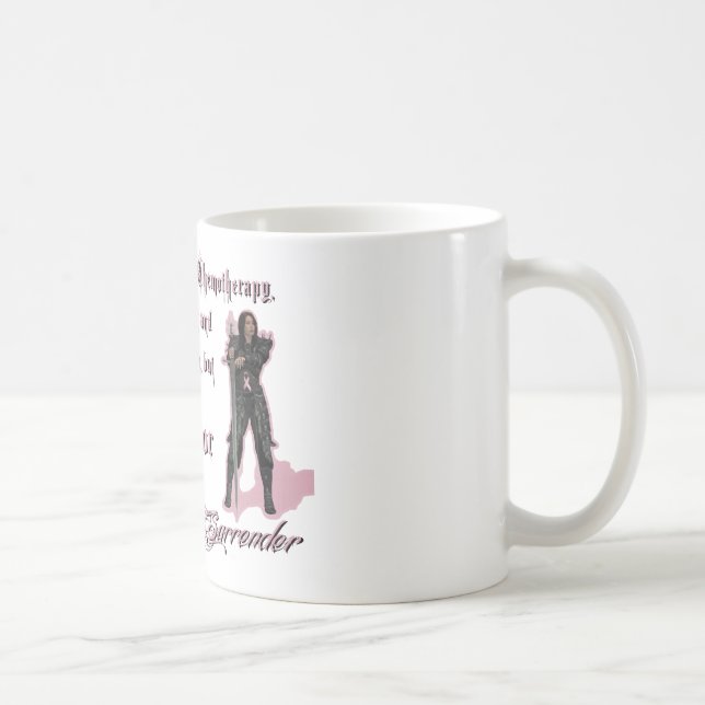 Caneca De Café Cancro da mama - eu nunca render-me-ei (Direita)