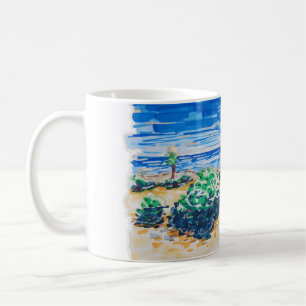Caneca De Café Cancun Beach colorida e fresca