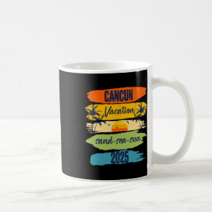Caneca De Café Cancún México 2025 - Família de Férias de Verão