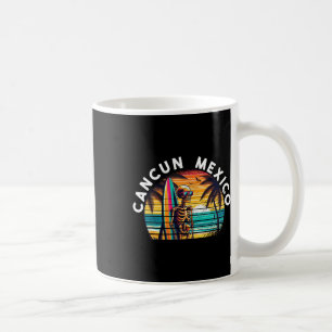 Caneca De Café Cancun México Crânio Vintage Surfe Cancun 