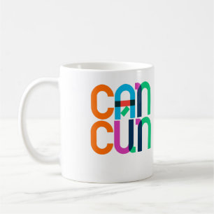 Caneca De Café Cancun Mexico Pop Art Letters