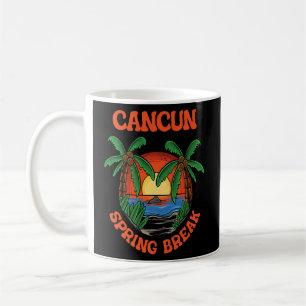 Caneca De Café Cancún Spring Break School Vacak Beach Trip Col
