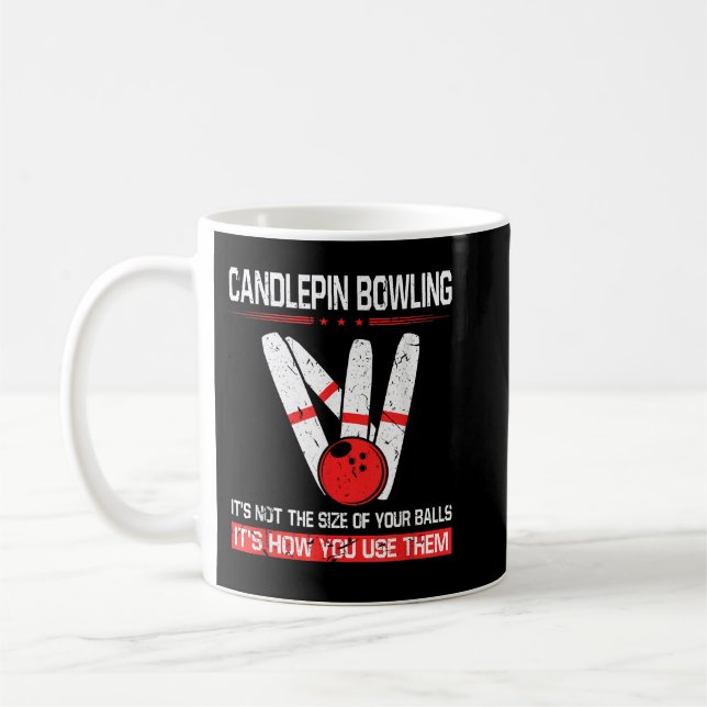 Caneca De Café Candlepin Bowling Size of Balls Funny New England  (Esquerda)
