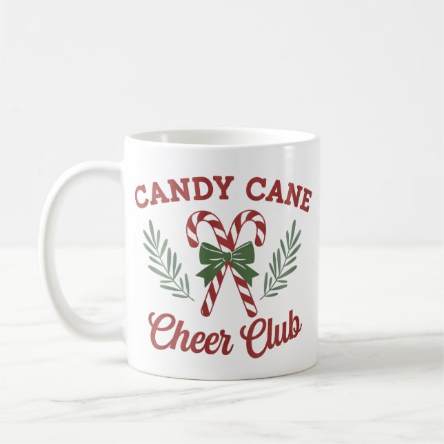 Caneca De Café Candy Cane Christmas Cheer Club Coquette Matching (Esquerda)