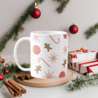 Candy Cane Gingerbird Man Snowflake Mug
