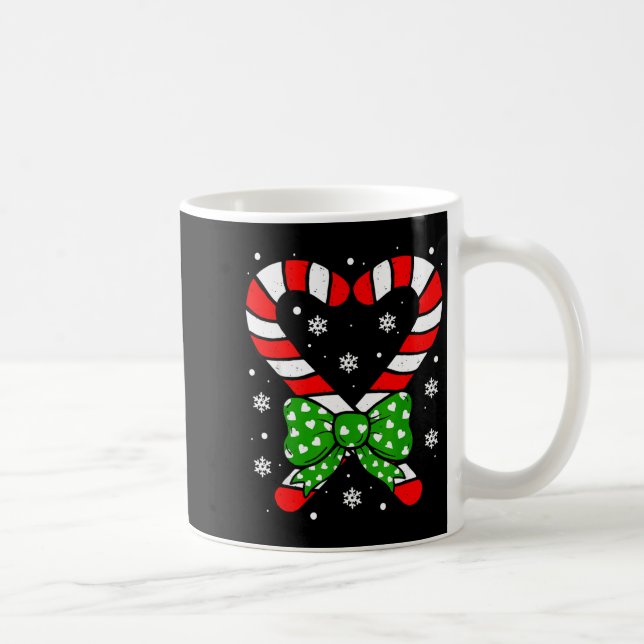 Caneca De Café Candy Cane Heart Coquette Bow Christmas Toddler Ki (Direita)