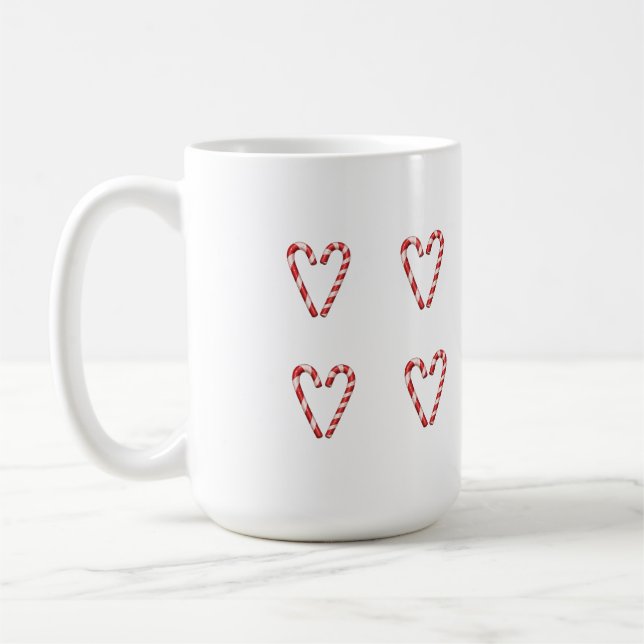Caneca De Café Candy Cane Heart Sweet Christmas Holiday (Esquerda)