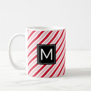Caneca De Café Candy Cane Red Strips De Pimenta De Natal