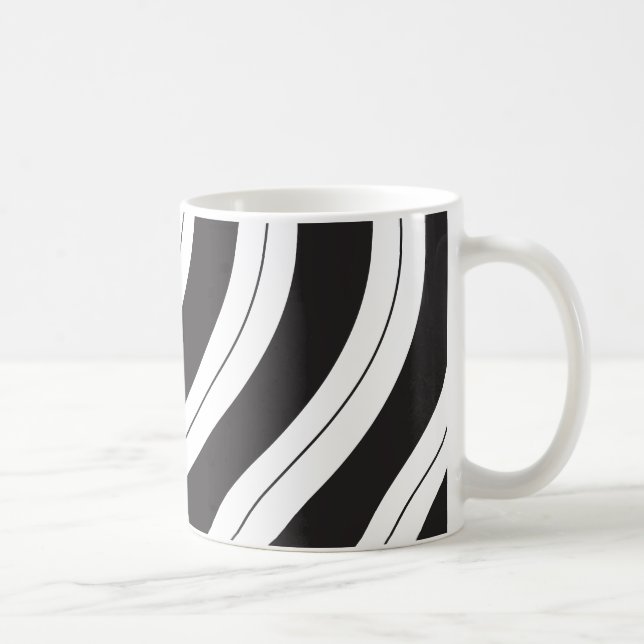 Caneca De Café Candy Cane Stripes Black and White (Direita)