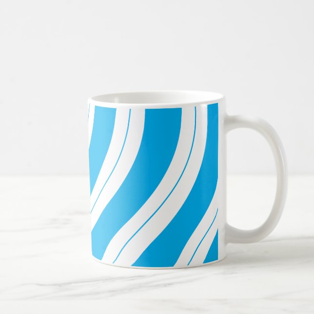 Caneca De Café Candy Cane Stripes Blue Christmas (Direita)