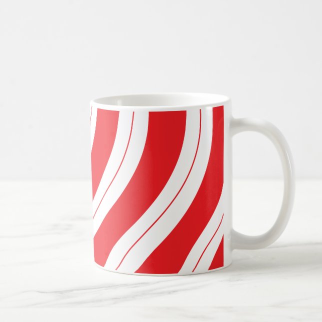 Caneca De Café Candy Cane Stripes Festive Red Christmas (Direita)