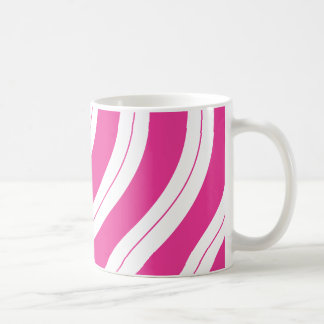 Caneca De Café Candy Cane Stripes Pink Christmas