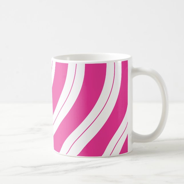 Caneca De Café Candy Cane Stripes Pink Christmas (Direita)
