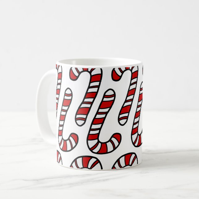 Caneca De Café Candy Canes (Frente Esquerda)