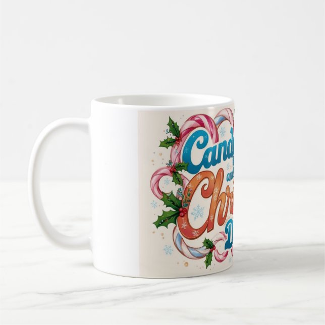 Caneca De Café Candy Canes e Sonhos de Natal (Esquerda)