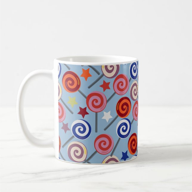 Caneca De Café Candy pattern | Lollies pattern | lollipop 40 (Esquerda)