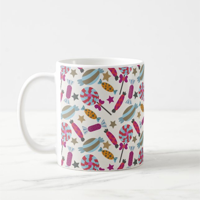 Caneca De Café Candy pattern | Lollies pattern | lollipop 45 (Esquerda)