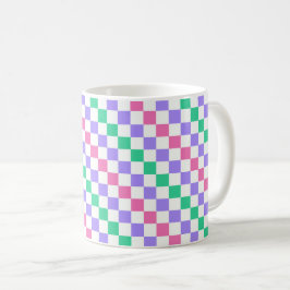 Caneca De Café Candy shop diagonal checkerboard pattern