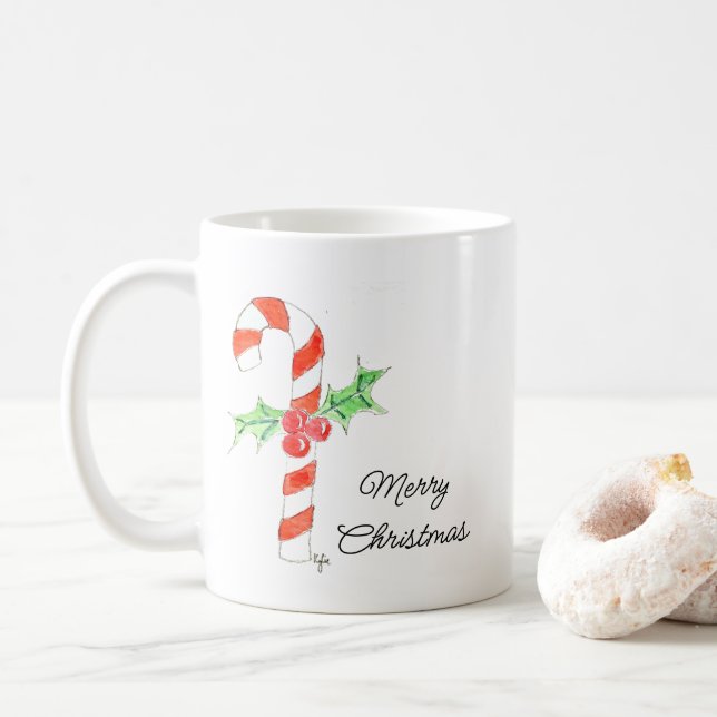 Caneca De Café Candycane With Holly (Com Donut)