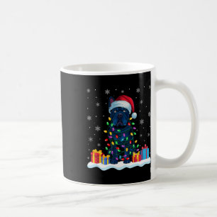 Caneca De Café Cane Corso Cachorro Santa Hat Árvore de Natal Ligh