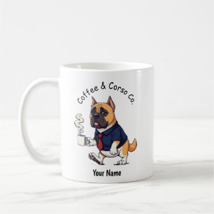 Caneca De Café Cane Corso Engraçado Terno de Negócios Café