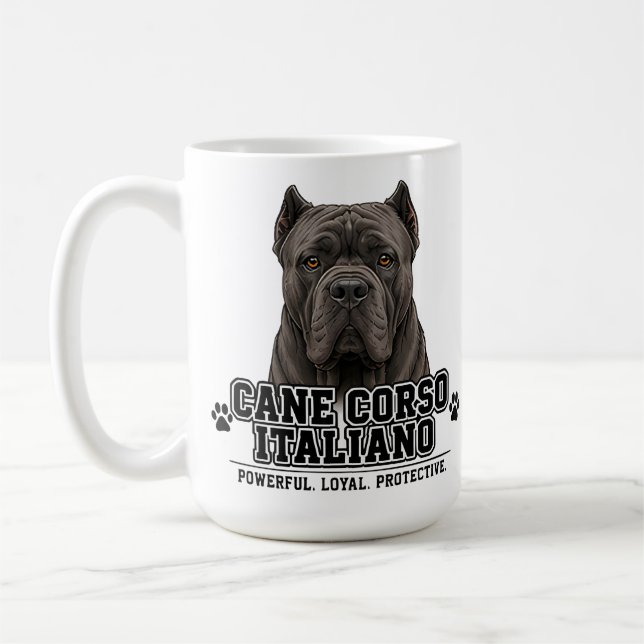 Caneca De Café 🐾 Cane Corso Italiano 🐾 (Esquerda)