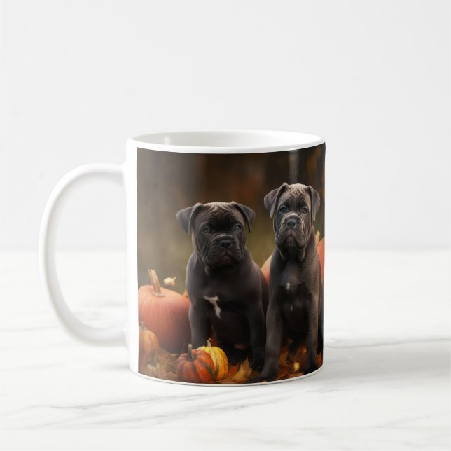 Caneca De Café Cane Corso Puppy Autumn Delight Pumpkin (Esquerda)