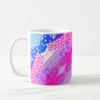 Caneca De Café Caneca-Abstrato rosa e azul - Formas de Pastel Sua