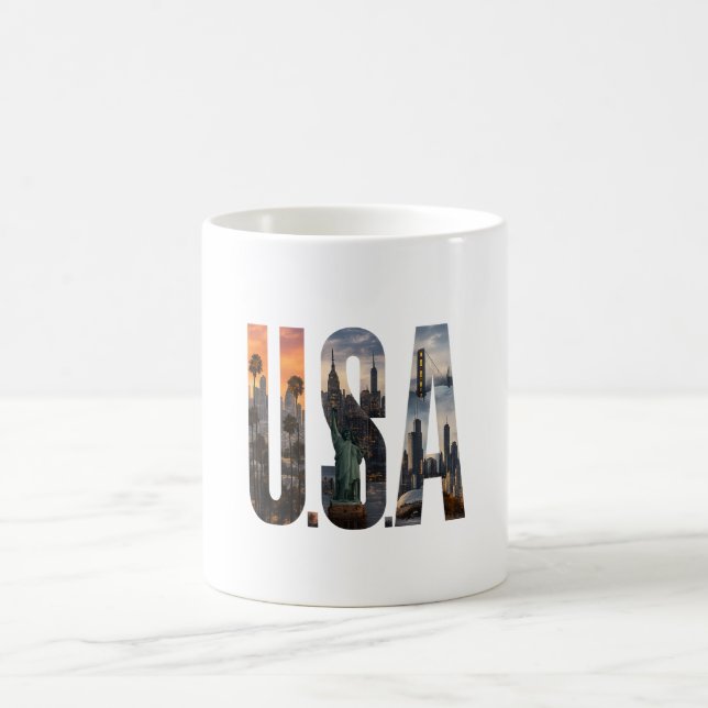 Caneca De Café Caneca Clássica, Caneca da Bandeira dos EUA – Café (Centro)