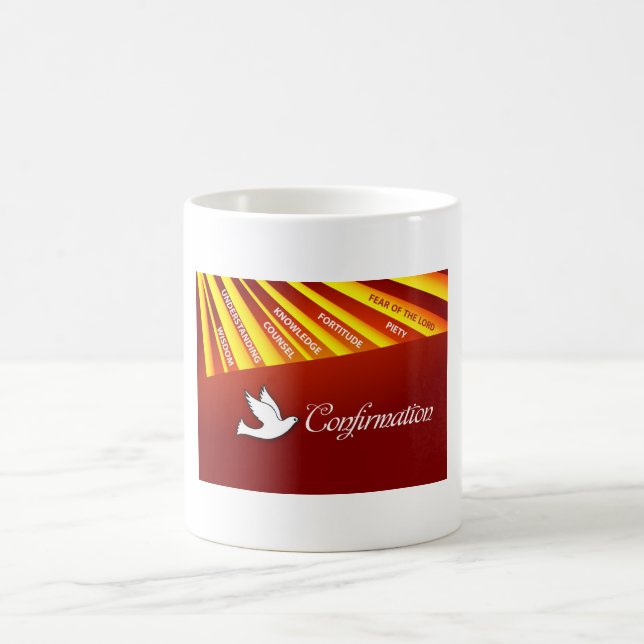 Caneca De Café Caneca, Confirmação, Pomba sobre Vermelho, Raios (Centro)