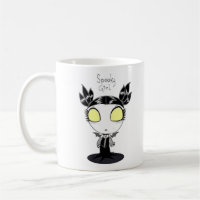 "Caneca da menina assustador"