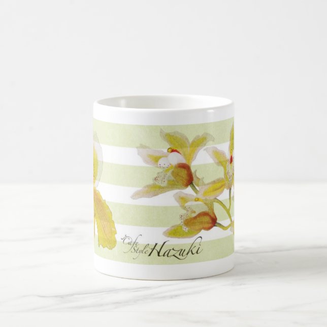 Caneca De Café caneca da orquídea com hazuki logo2 do café (Centro)
