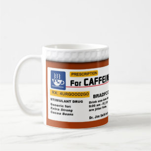 CANECA DE CAFÉ CANECA DA PRESCRIÇÃO DO CAFÉ - HUMOR