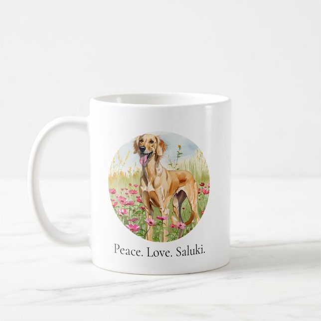 Caneca de Café – Caneca de Amante de Cão Saluki Pa (Esquerda)