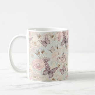 Caneca De Café “Caneca de Café Floral – Design de Flor Elegante