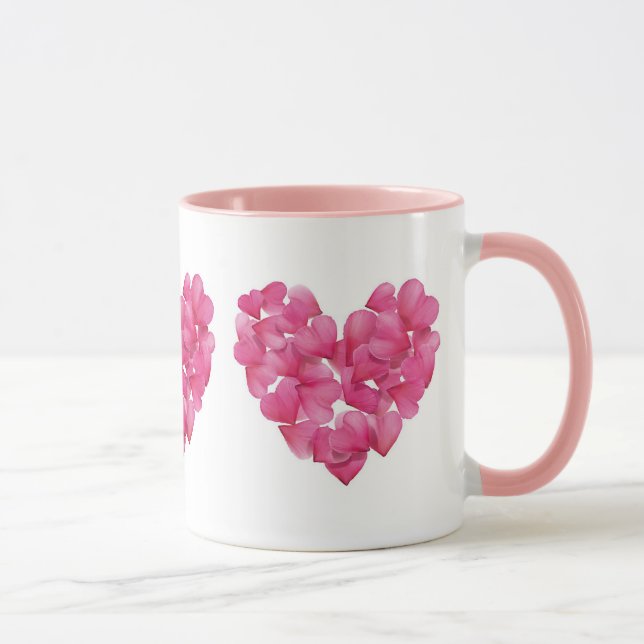 Caneca de café. caneca de design de pétala rosa. (Direita)