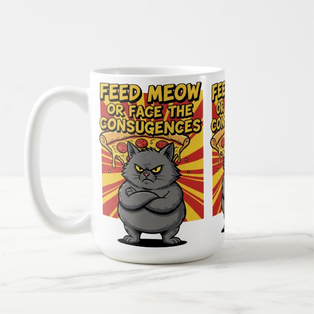 Caneca De Café "Caneca de Pizza Engraçada – Fatia de Felicidade p (Esquerda)