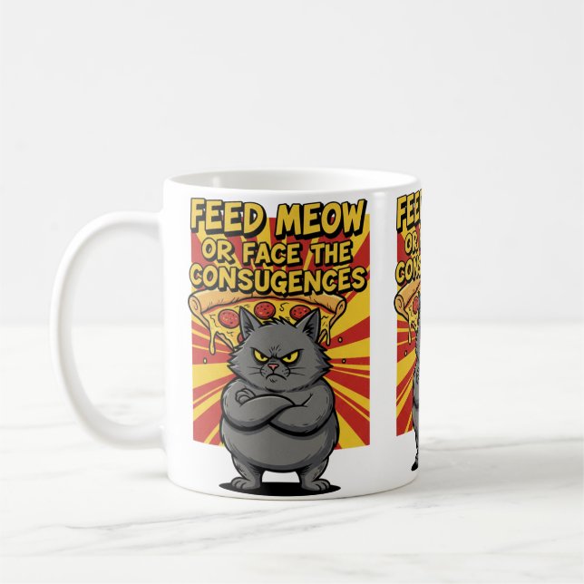 Caneca De Café "Caneca de Pizza Engraçada – Fatia de Felicidade p (Esquerda)
