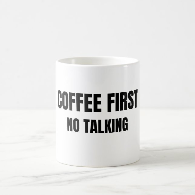 Caneca De Café Caneca Divertida Café Primeiro Sem Conversa Humor  (Centro)