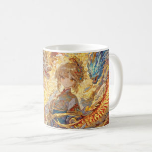 Caneca De Café Caneca-Dragão-Rapariga-Água