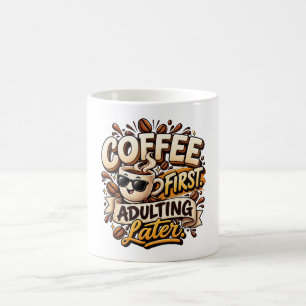 Caneca De Café Caneca Engraçada Café Primeiro Adulto Depois