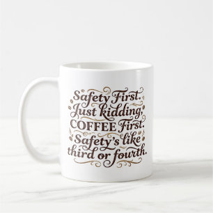 Caneca De Café Caneca Engraçada Café Primeiro Segurança Terceira