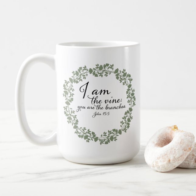 Caneca De Café Caneca: Escritura - Eu sou a Vinha (Com Donut)