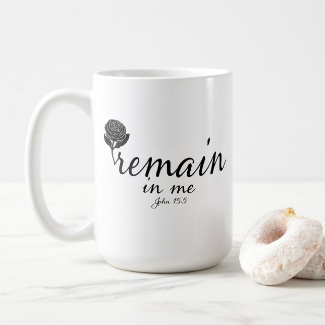 Caneca De Café Caneca: Escritura - Permanecer Jn 15:5 (Com Donut)
