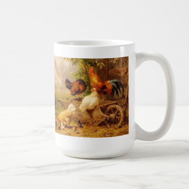 Caneca De Café Caneca-Galinhas, galos, pintinhos (Direita)