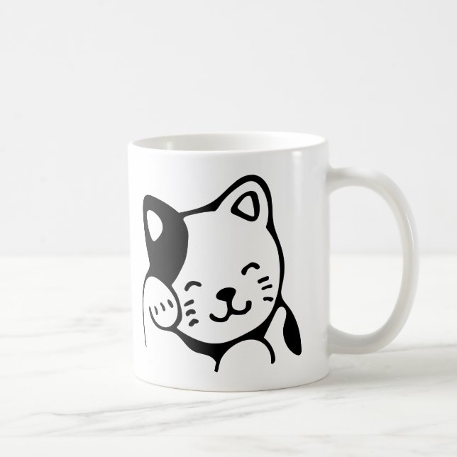 Caneca De Café Caneca. Gato do monograma (Direita)
