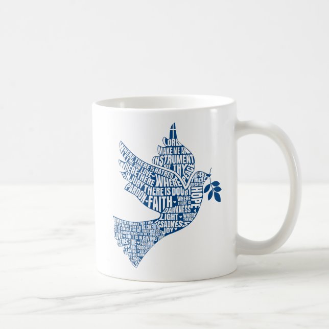 Caneca De Café Caneca: Instrumentos da paz (St Francis) (Direita)