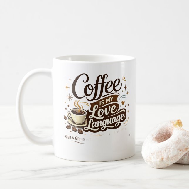 Caneca De Café Caneca Meu Idioma é Café  (Com Donut)